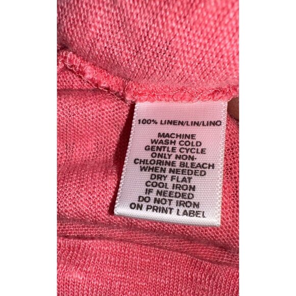 Ann Taylor Loft Womens‎ Scoop Neck Pink Linen Top XXL Boho Casual Summer Beach - Picture 5 of 6